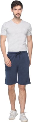 Humbert Self Design Men Dark Blue Regular Shorts