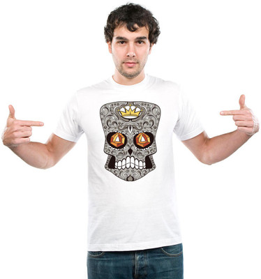 UDNAG Graphic Print Couple Round Neck White T-Shirt