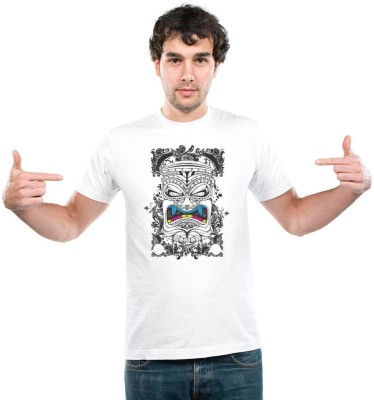 UDNAG Graphic Print Couple Round Neck White T-Shirt