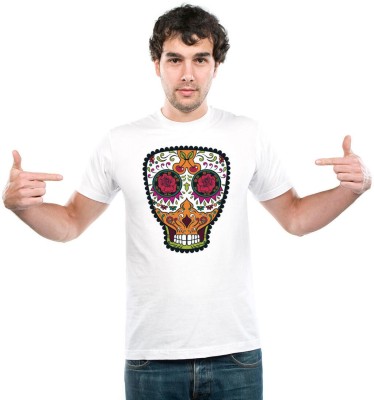 UDNAG Graphic Print Men Round Neck White T-Shirt