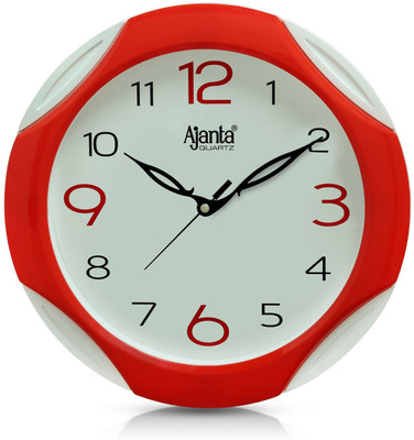 AJANTA Analog 28 cm X 28 cm Wall Clock(Red, With Glass, Standard)