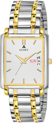 Aglance 1506BM01 white dial AGLANCE 1506BM ORIGINAL STEEL GOLD PLATING AND DAY AND DATE FUNCTIONING Analog Watch  - For Men