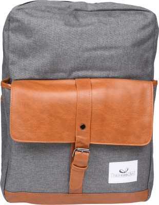 TIED RIBBONS Vintage Men's Leather Canvas for Boy and Mens 15 L Backpack(Grey, Brown)