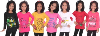 FASHA Girls Casual Cotton Blend Full Sleeve Top(Multicolor, Pack of 7)