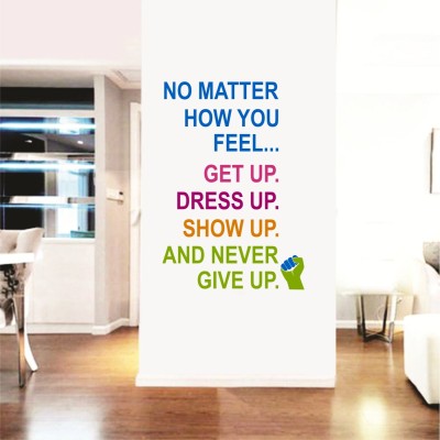 Decal O Decal 90 cm Never Give Up Motivaitonal Quotes Wall Stickers Self Adhesive Sticker(Pack of 1)