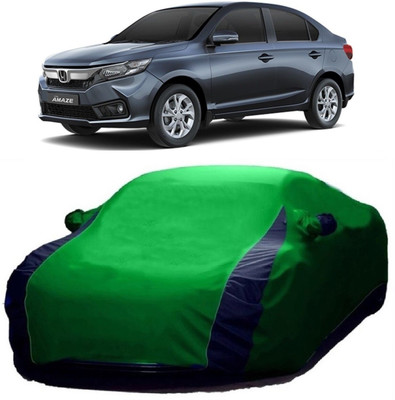 MoTRoX Car Cover For Honda Amaze (With Mirror Pockets)(Blue, Green)
