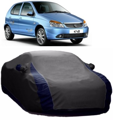 MoTRoX Car Cover For Tata Indica eV2 (With Mirror Pockets)(Blue, Grey)