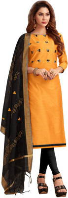 Blissta Cotton Silk Embroidered Salwar Suit Material