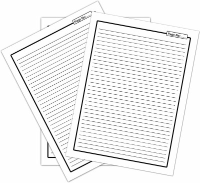 WAYTOBUY Black Border with Page Number Ruled Paper for Assignment or Project 60 A4 Ruled Paper One Side Ruled 210 x 297 mm 70 gsm Project Paper(Set of 1, white,Black)