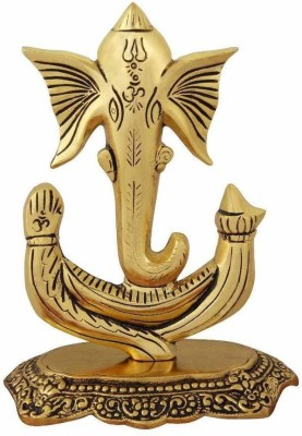 Bansiwal Gold Plated Ganesh Idol Showpiece for Diwali, Corporate Gift Decorative Showpiece  -  18 cm(Brass, Gold)