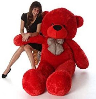 Mrbear Extremely soft and huggable bear with a heavenly plush red coat. Its big brown  - 90.03 cm (Red)