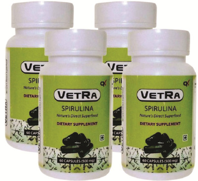 vetra Spirulina Capsules (Pack of 4) - 60 capsules(4 x 60 Tablets)