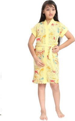 Be You Yellow Large Bath Robe(1 Bathrobe with belt, For: Baby Boys & Baby Girls, Yellow)