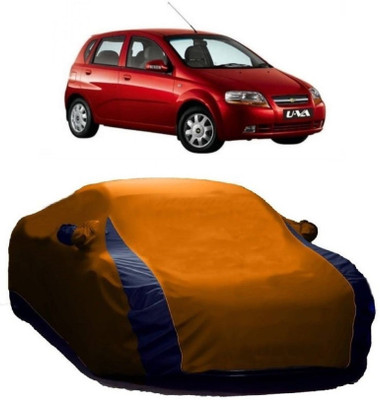 MoTRoX Car Cover For Chevrolet Aveo Uva (Without Mirror Pockets)(Orange, Blue)