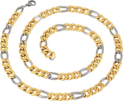 Fashion Frill Trendy & Fancy Exclusive Twotone Design Neck Chain For Men & Women Gold-plated Plated Stainless Steel Chain