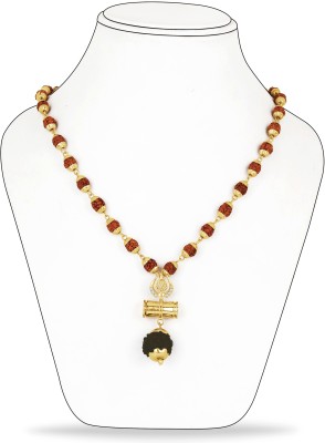 Fashion Frill Fancy Spiritual Pendant With Rudraksh Gold-plated Plated Brass Chain
