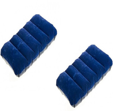 Pragati Hub Polyester Fibre Solid Travel Pillow Pack of 2(Blue)