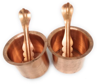 VALUE CRAFTS Copper Panchpatra with Anchmani for All Pooja Purpose Copper(Brown)