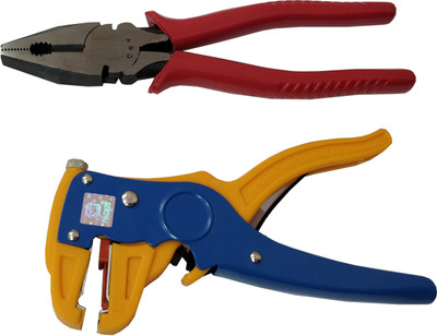 PagKis Lineman Combination Plier, Self Adjusting Wire Stripper Cutter Hand Tool Kit(2 Tools)