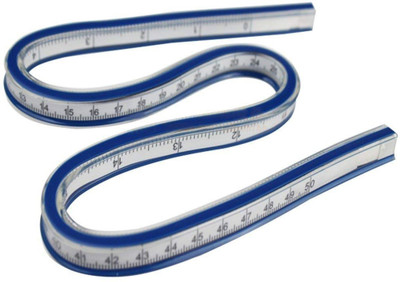 DEZIINE 60CM Flexible Curve Ruler Woodworking, Plastic Measure Tool Ruler(Multicolor)