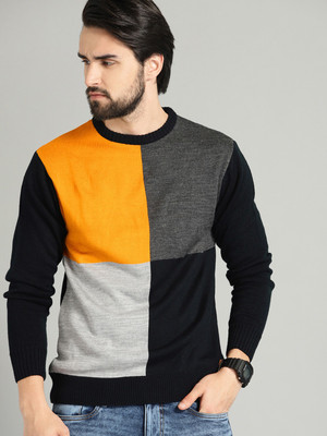 Roadster Solid Round Neck Casual Men 