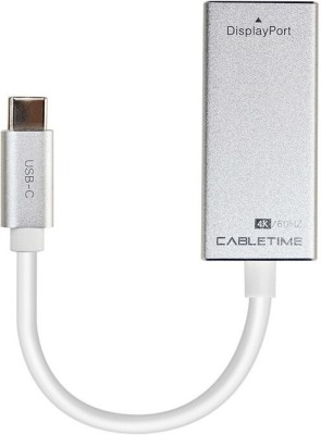 CABLETIME USB C To DIsplayPort 2 USB Hub(Silver)