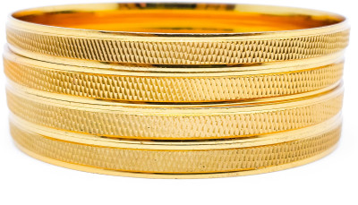 TMS Brass Gold-plated Bangle(Pack of 4)