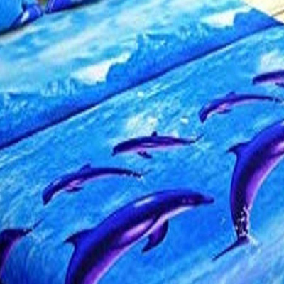 pitit custon 150 TC Polycotton Double Printed Flat Bedsheet(Pack of 1, Blue)