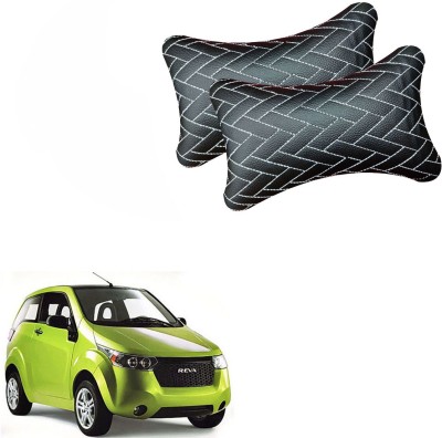AdroitZ Black Leatherite Car Pillow Cushion for Mahindra(Rectangular, Pack of 2)