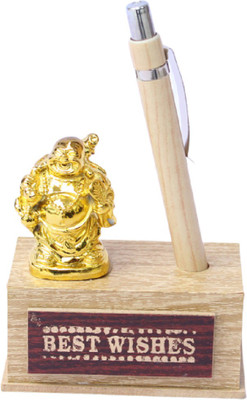 Apkamart 1 Compartments Wooden Pen Stand(Multicolor)