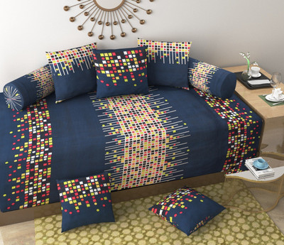 hargunz Polycotton Abstract Diwan Set(Multicolor)
