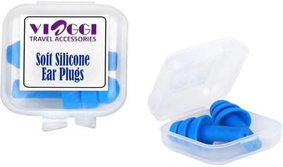 VIAGGI SOFT SILICONE BLUE EAR PLUGS- SETS 2 Ear Plug(Blue)