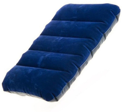 DEAGAN Polyester Fibre Solid Travel Pillow Pack of 1(Blue)