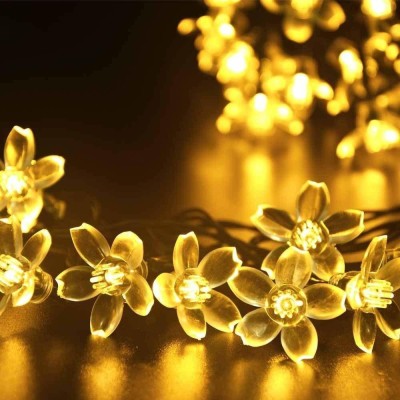 KUBER INDUSTRIES 14 LEDs 5.08 m Yellow Flickering Flower Rice Lights(Pack of 1)