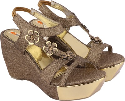 Digni Women Wedges(Copper , 4)