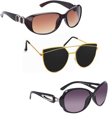 Vitoria Over-sized, Cat-eye, Wayfarer Sunglasses(For Women, Multicolor)