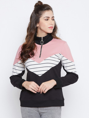 Austin Wood Full Sleeve Color Block Women Sweatshirt