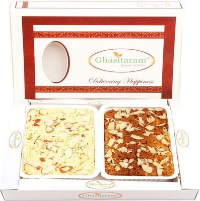 Ghasitaram Gifts Mithai-Milk Cake and Soan Papdi Hamper Box(2 x 200 g)