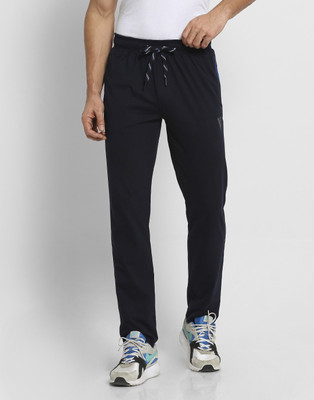 VAN HEUSEN Athleisure Men Navy Solid Smart Tech Easy Stain Release Track Pants Solid Men Dark Blue Track Pants