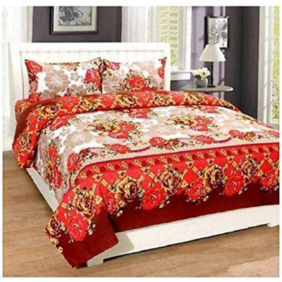 pitit custon 150 TC Polycotton Double Printed Flat Bedsheet(Pack of 2, Blue)