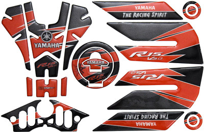 S.R Grafix Red R15 V3 8 in 1 Bike Tank Pad