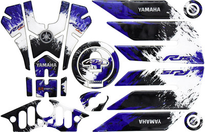 S.R Grafix Blue & white R15 V3 8 in 1 Bike Tank Pad