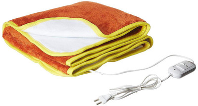 Cozyworld Solid Single Electric Blanket for  Heavy Winter(Polyester, Rust)