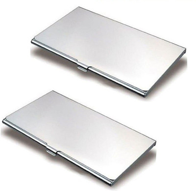 OFIXO Executive | Pack of 2 | Steel Visiting 10 Card Holder (Set of 2, Silver) 10 Card Holder(Set of 2, Silver)