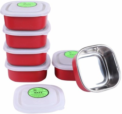 WORLD OF KITCHENCRAFT Steel Utility Container  - 1800 ml(Pack of 6, Red)