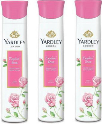 Yardley London Women English Rose 150ML Each (Pack of 3) Deodorant Spray Deodorant Spray  -  For Men(450 ml, Pack of 3)