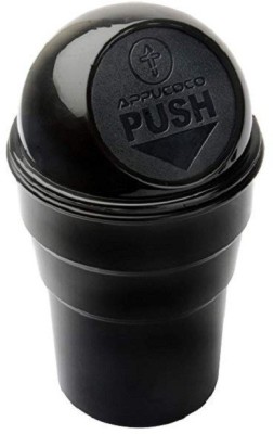 SPIRITUAL HOUSE Car Mini Glass Size Garbage Can Trash Dust Bin Plastic Dustbin(Black)