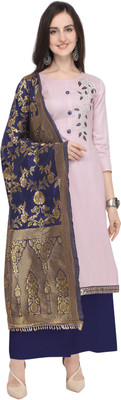 Blissta Cotton Blend Solid, Embroidered Kurta & Palazzo Material