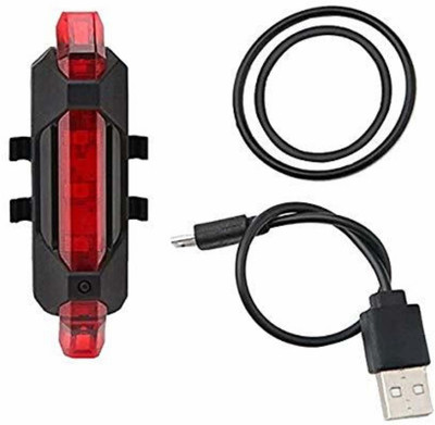 Divinext Bicycle LED USB Rechargeable Head Light Tail Light LED Spot Light(Red, Black)