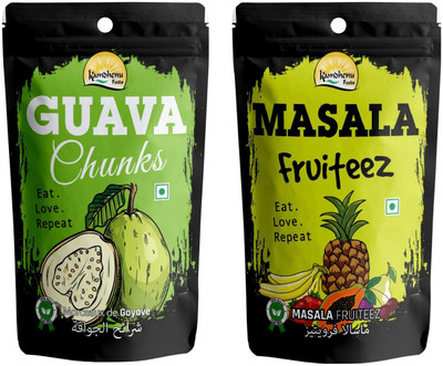 Kamdhenu Foods Dried Fruit Guava Chunks and Masala Fruiteez Chunks Healthy Snacks Combo Pack (Pack of 2) Guava(2 x 100 g)